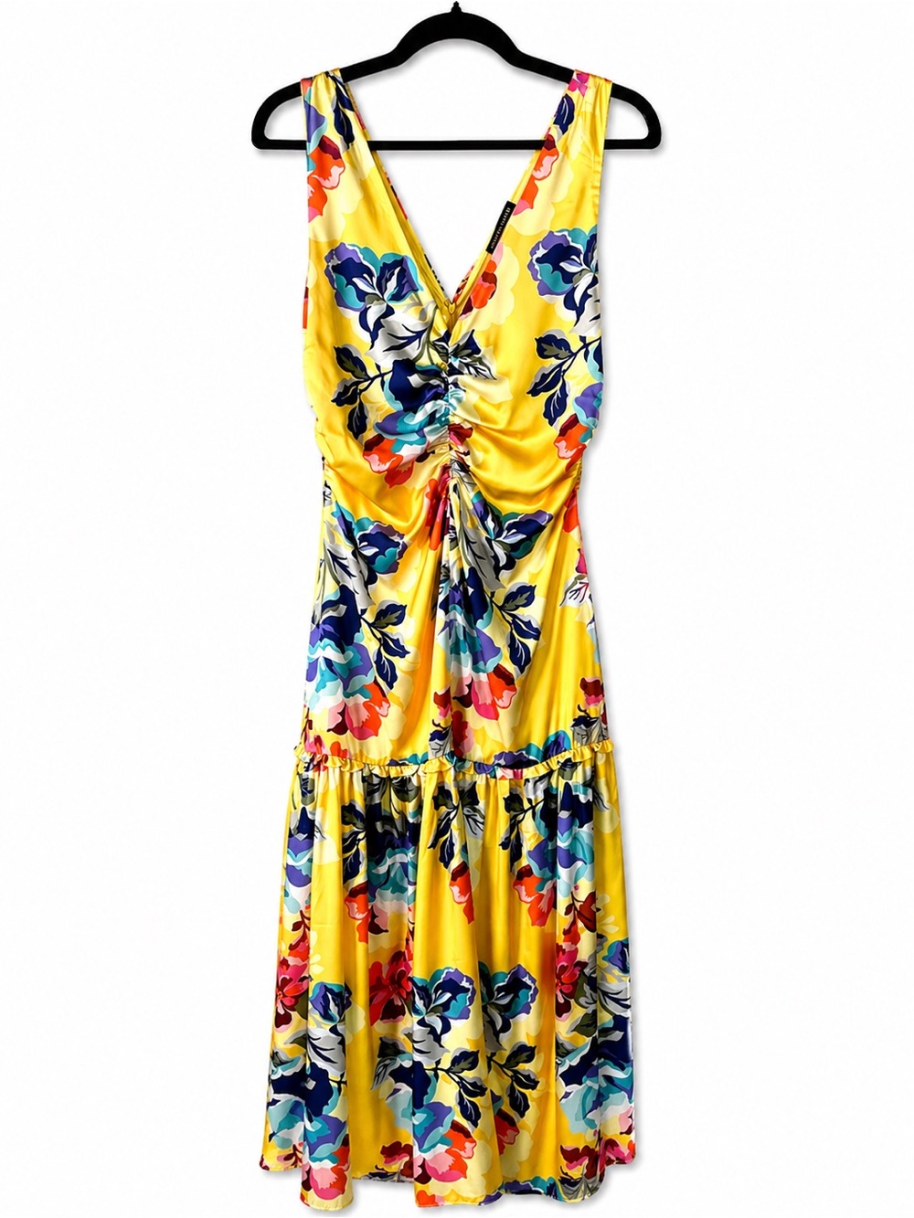 Boston Proper Yellow Floral V-Neck Maxi Dress - Picture 6 of 12